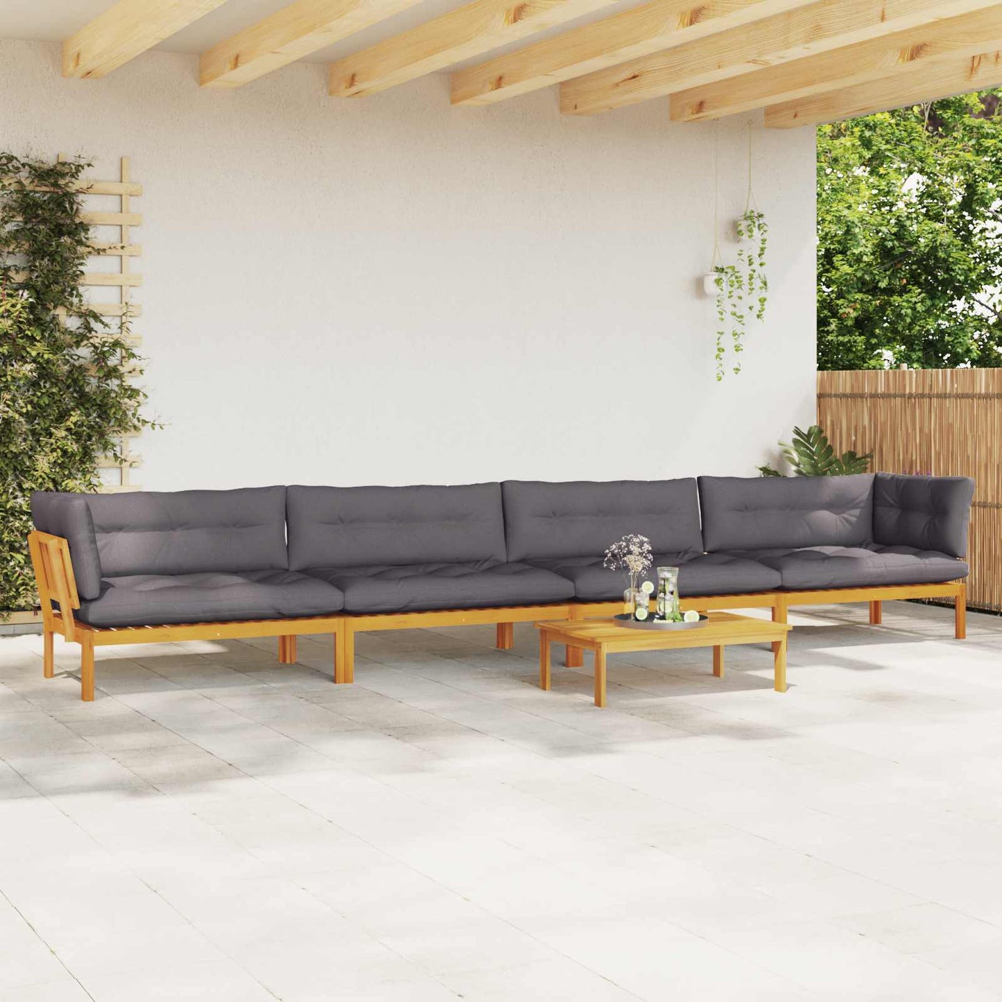 5 Stuk Garden Pallet Sofa Units Massief Acaciahout Naturel