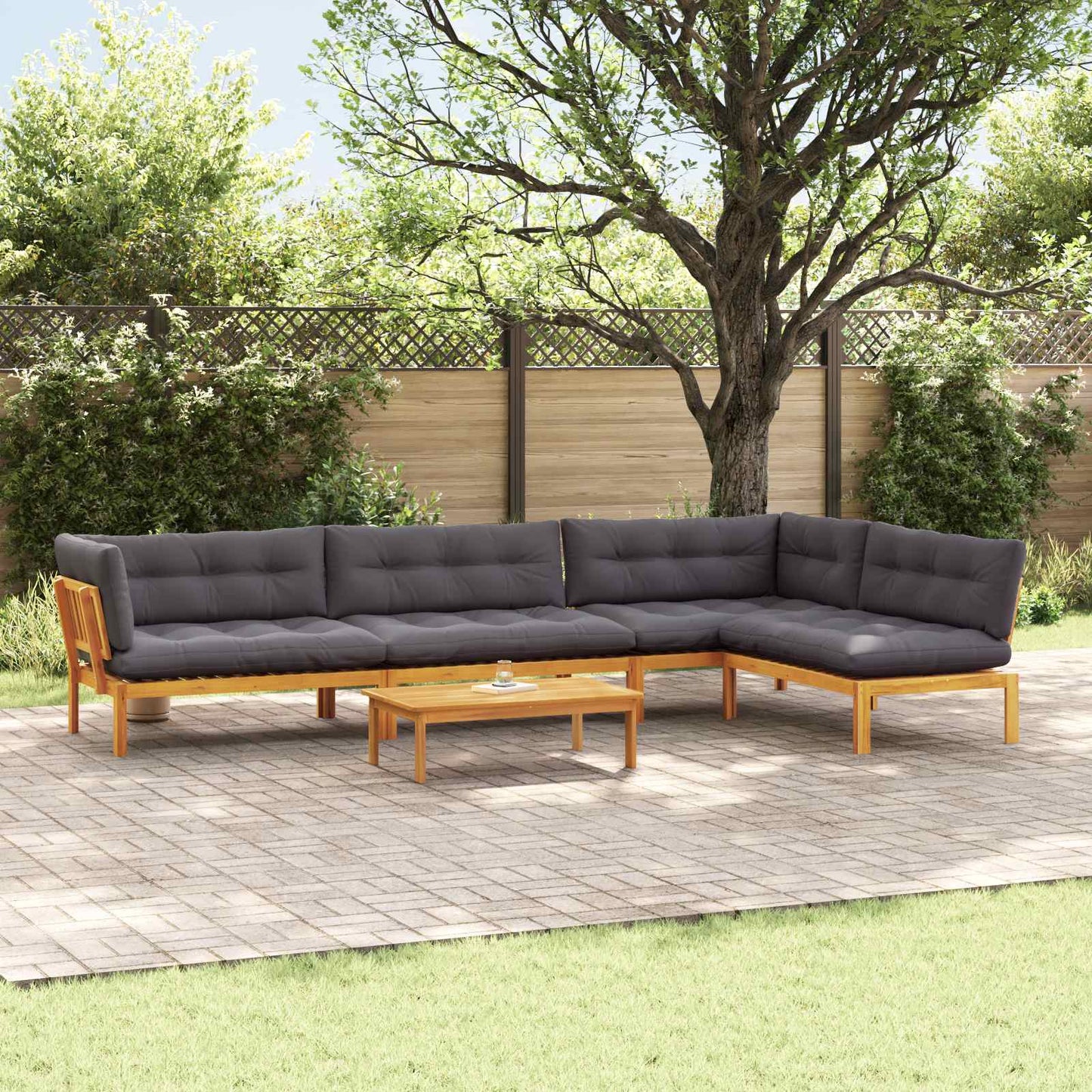 5 Stuk Garden Pallet Sofa Units Massief Acaciahout Naturel