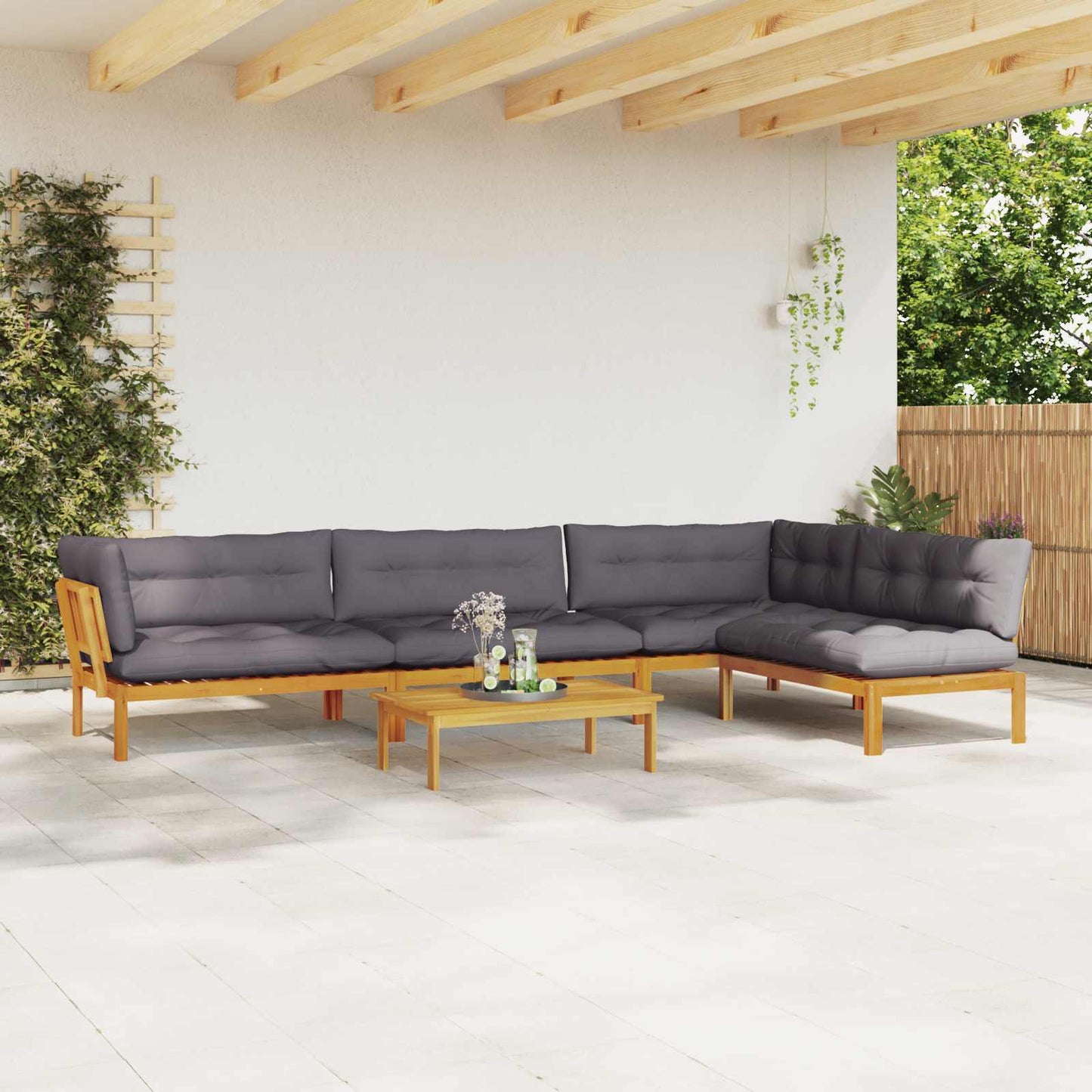 5 Stuk Garden Pallet Sofa Units Massief Acaciahout Naturel