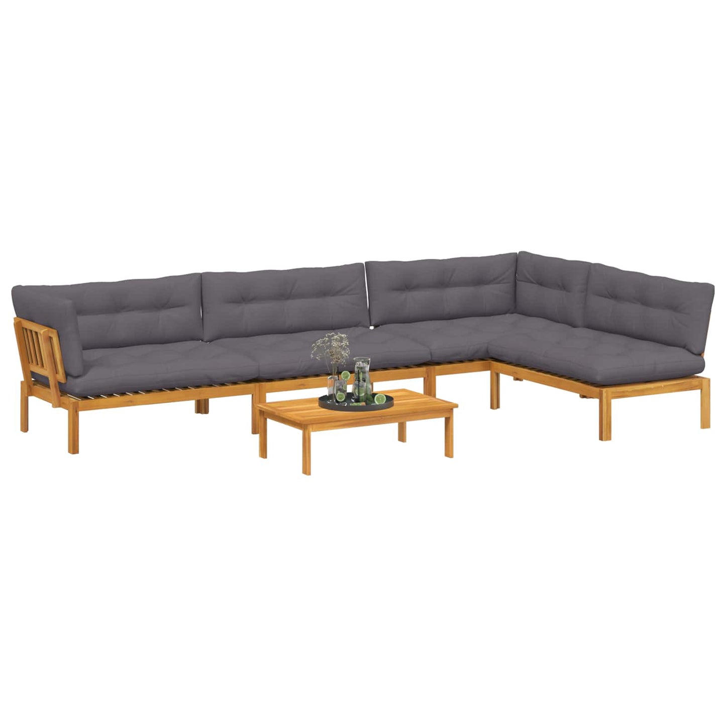 5 Stuk Garden Pallet Sofa Units Massief Acaciahout Naturel