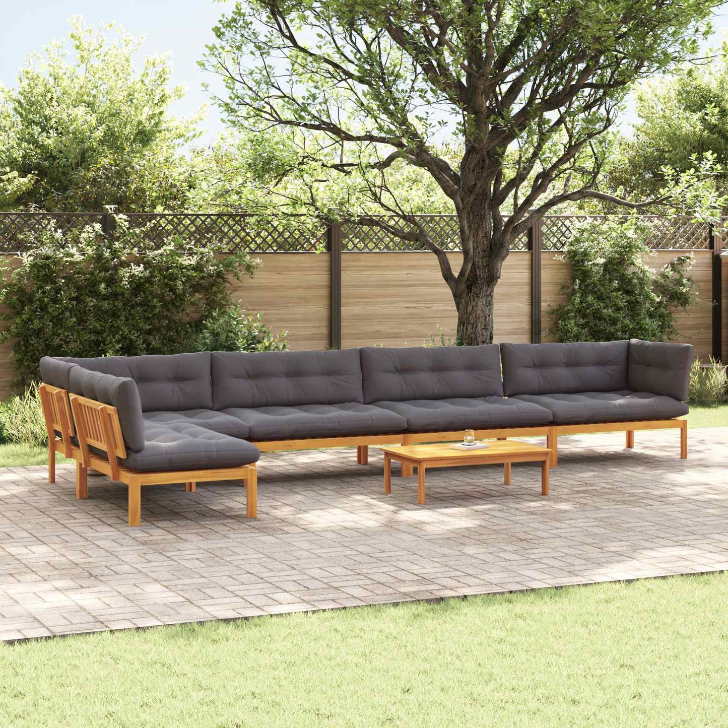 6 Stuk Garden Pallet Sofa Units Massief Acaciahout Naturel