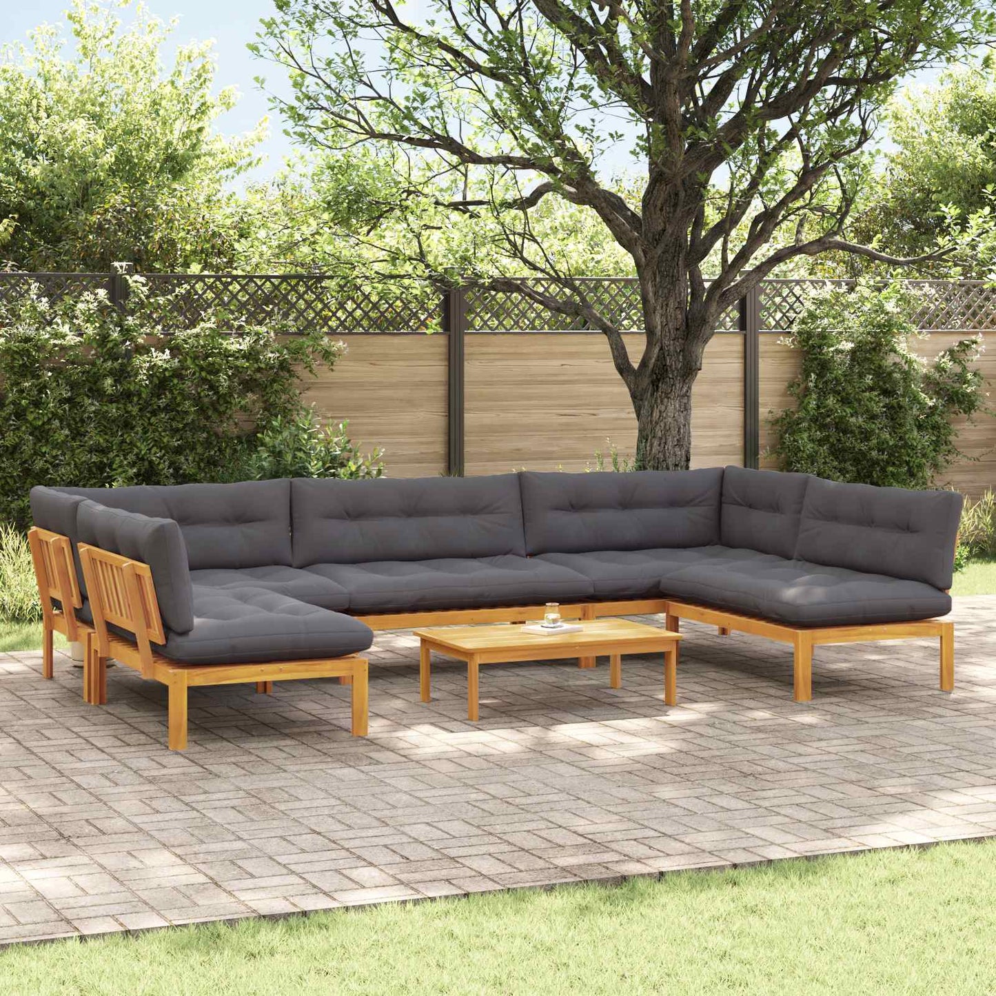 6 Stuk Garden Pallet Sofa Units Massief Acaciahout Naturel