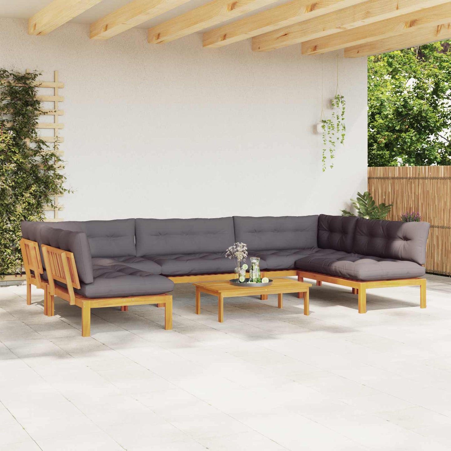 6 Stuk Garden Pallet Sofa Units Massief Acaciahout Naturel