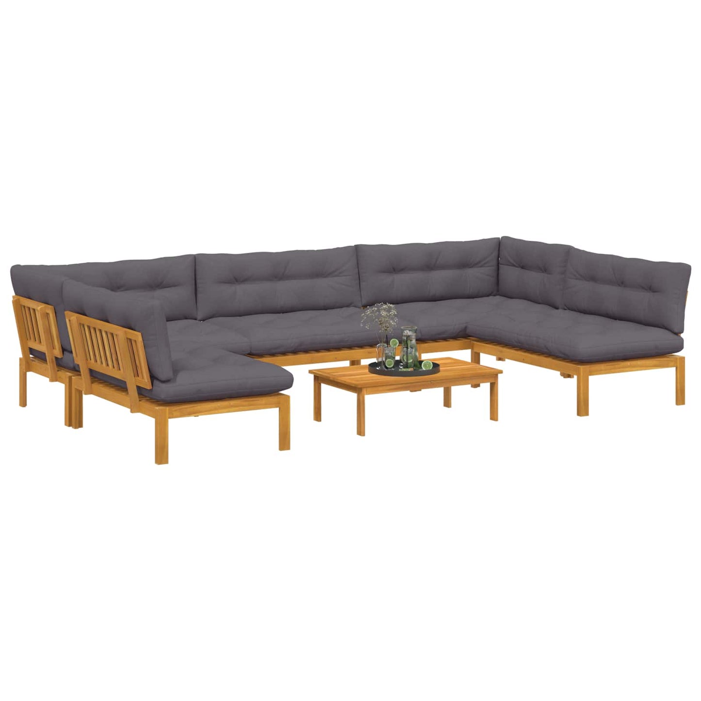 6 Stuk Garden Pallet Sofa Units Massief Acaciahout Naturel