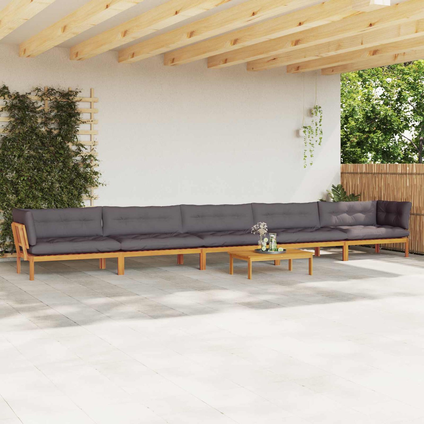 6 Stuk Garden Pallet Sofa Units Massief Acaciahout Naturel