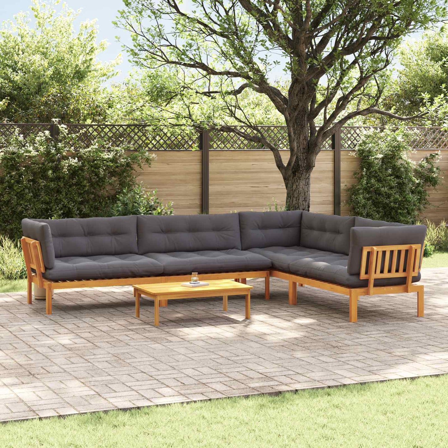 5 Stuk Garden Pallet Sofa Units Massief Acaciahout Naturel