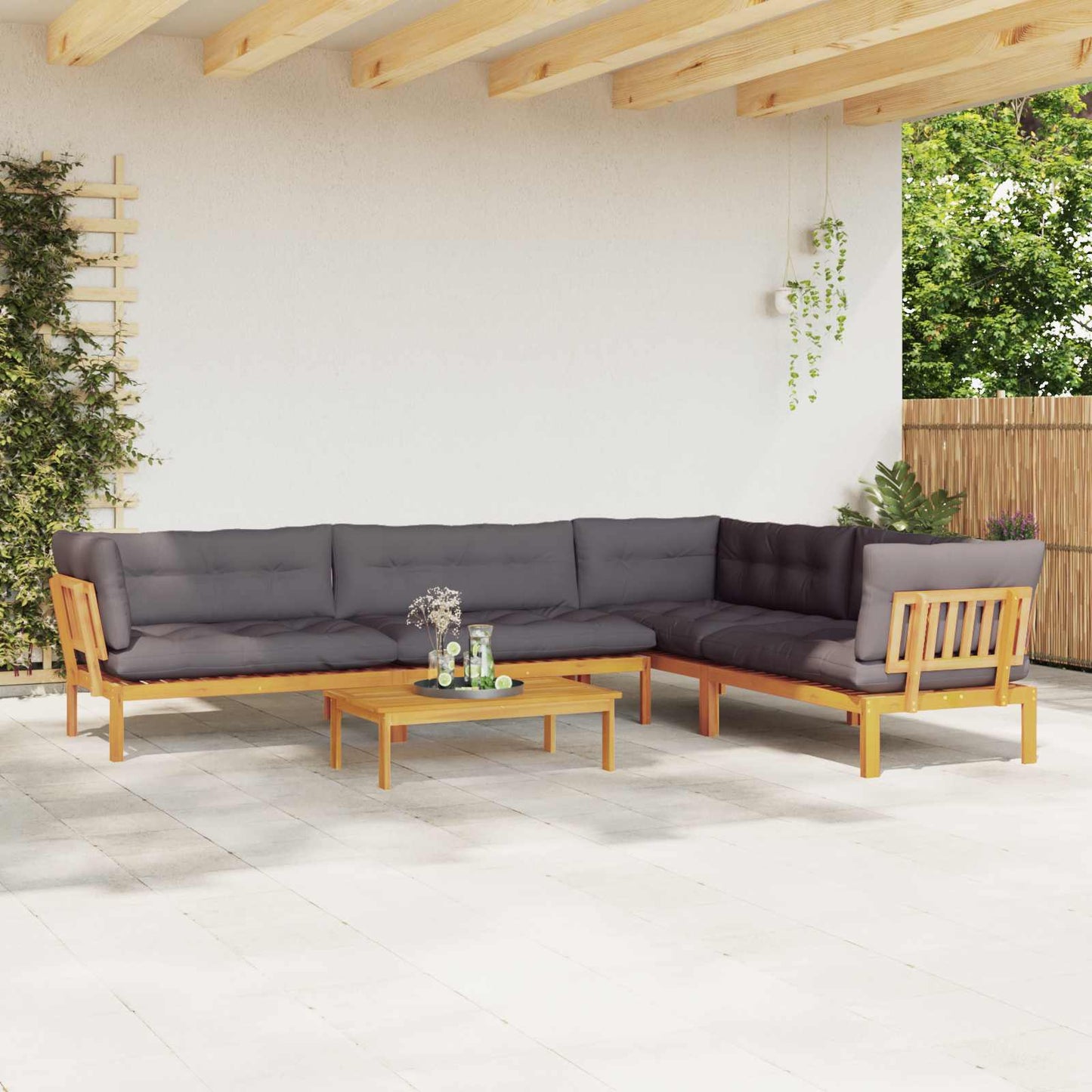 5 Stuk Garden Pallet Sofa Units Massief Acaciahout Naturel