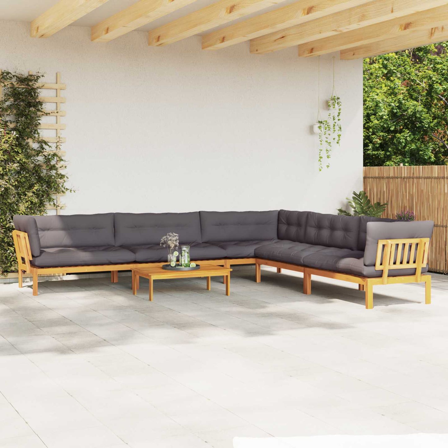 6 Stuk Garden Pallet Sofa Units Massief Acaciahout Naturel
