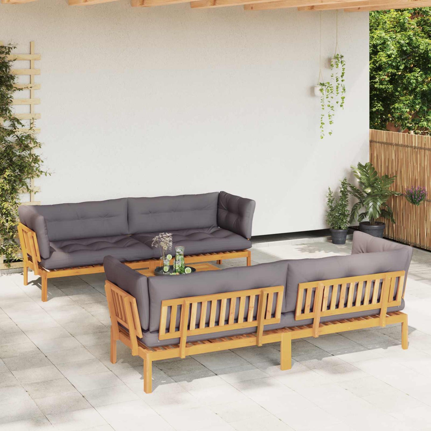 5 Stuk Garden Pallet Sofa Units Massief Acaciahout Naturel