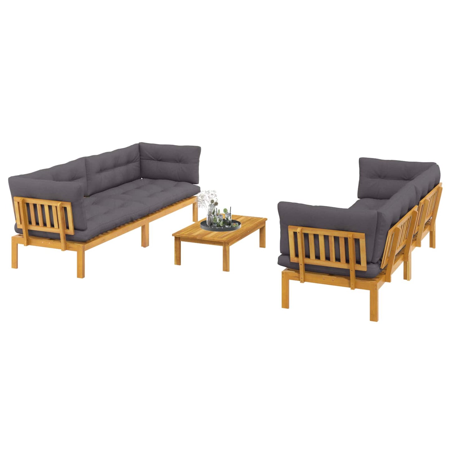 5 Stuk Garden Pallet Sofa Units Massief Acaciahout Naturel