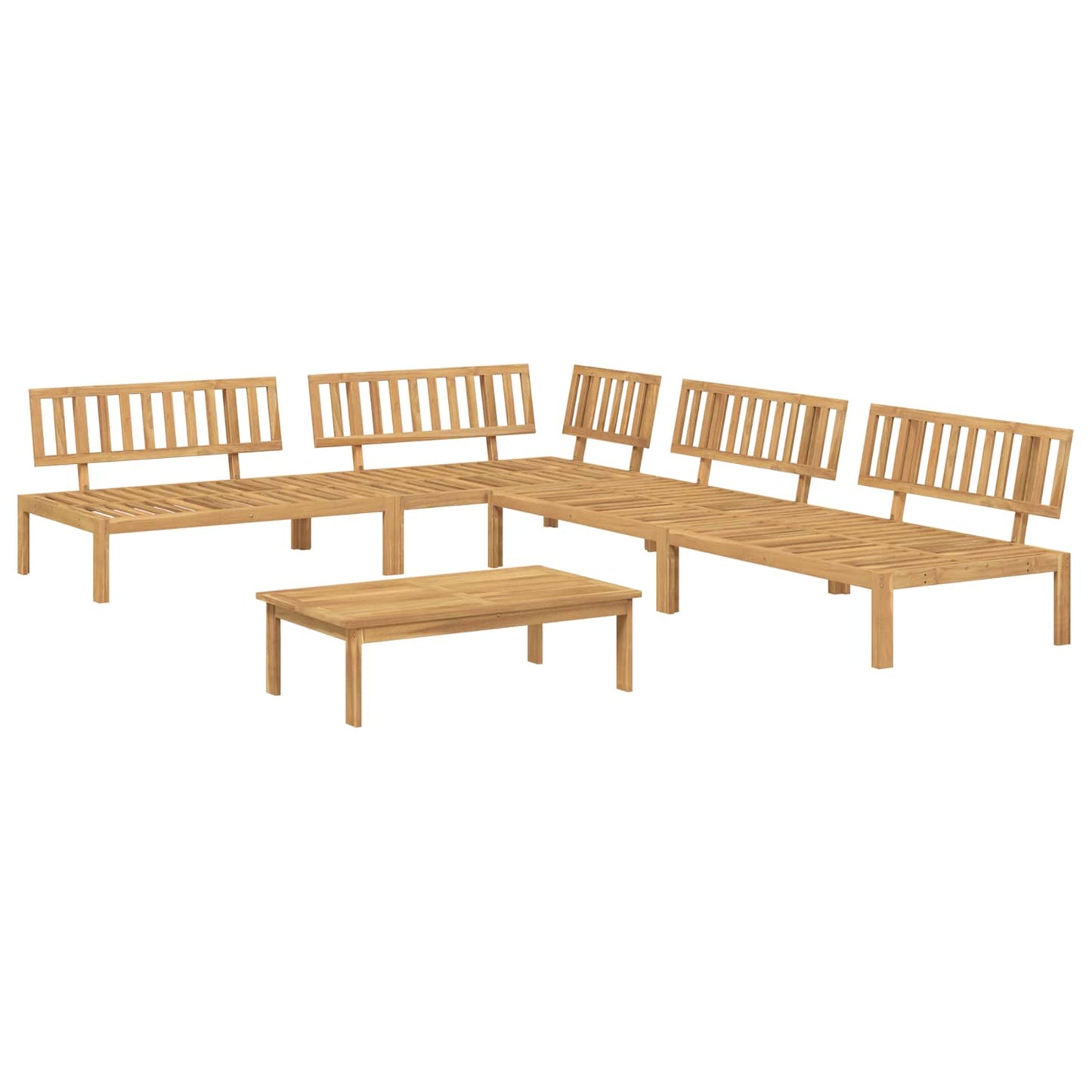 Bankstel met kussen Effen 5 pcs Antraciet Massief Acaciahout is nu te koop bij PeponiXL, paradijselijk wonen!