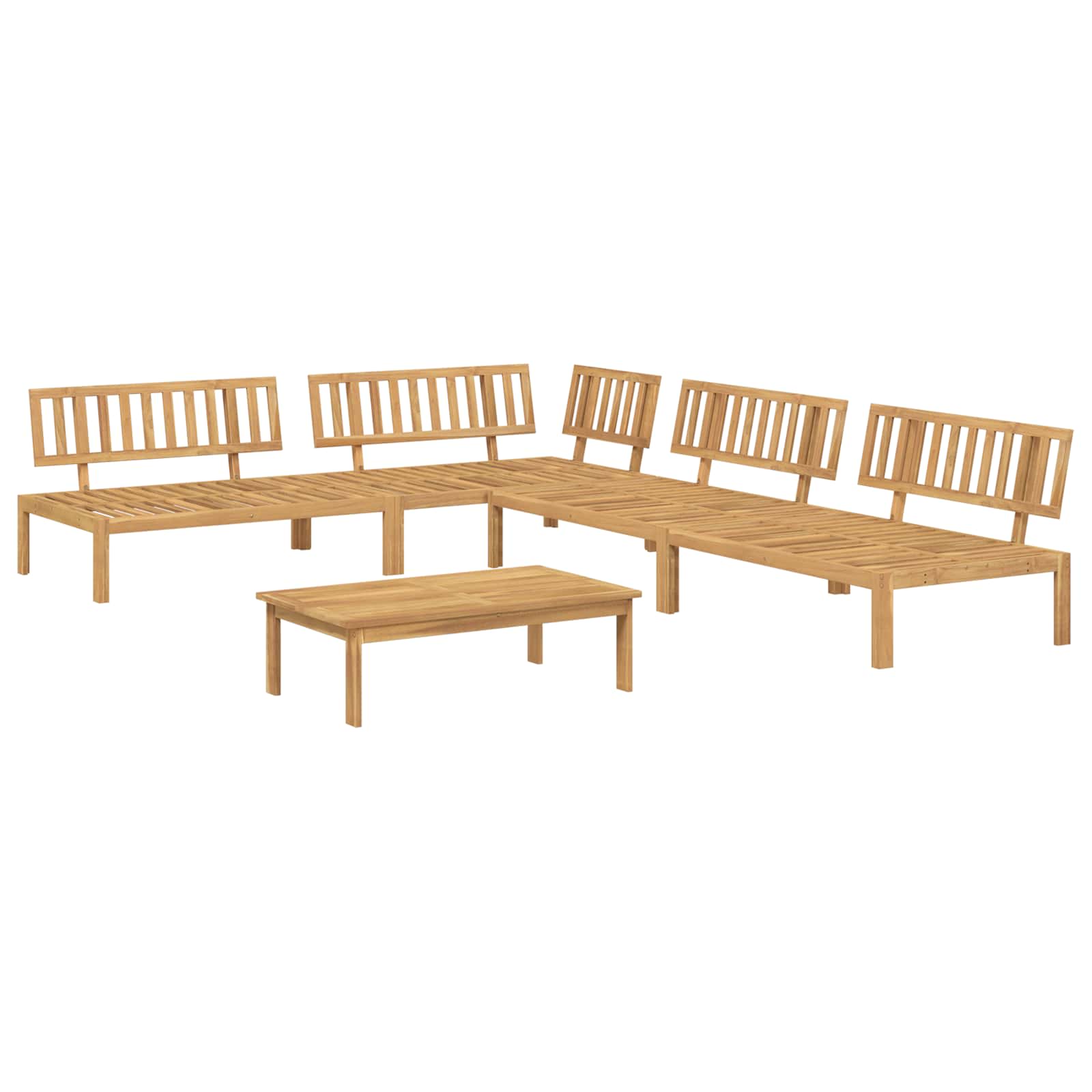 Bankstel met kussen Effen 5 pcs Antraciet Massief Acaciahout is nu te koop bij PeponiXL, paradijselijk wonen!