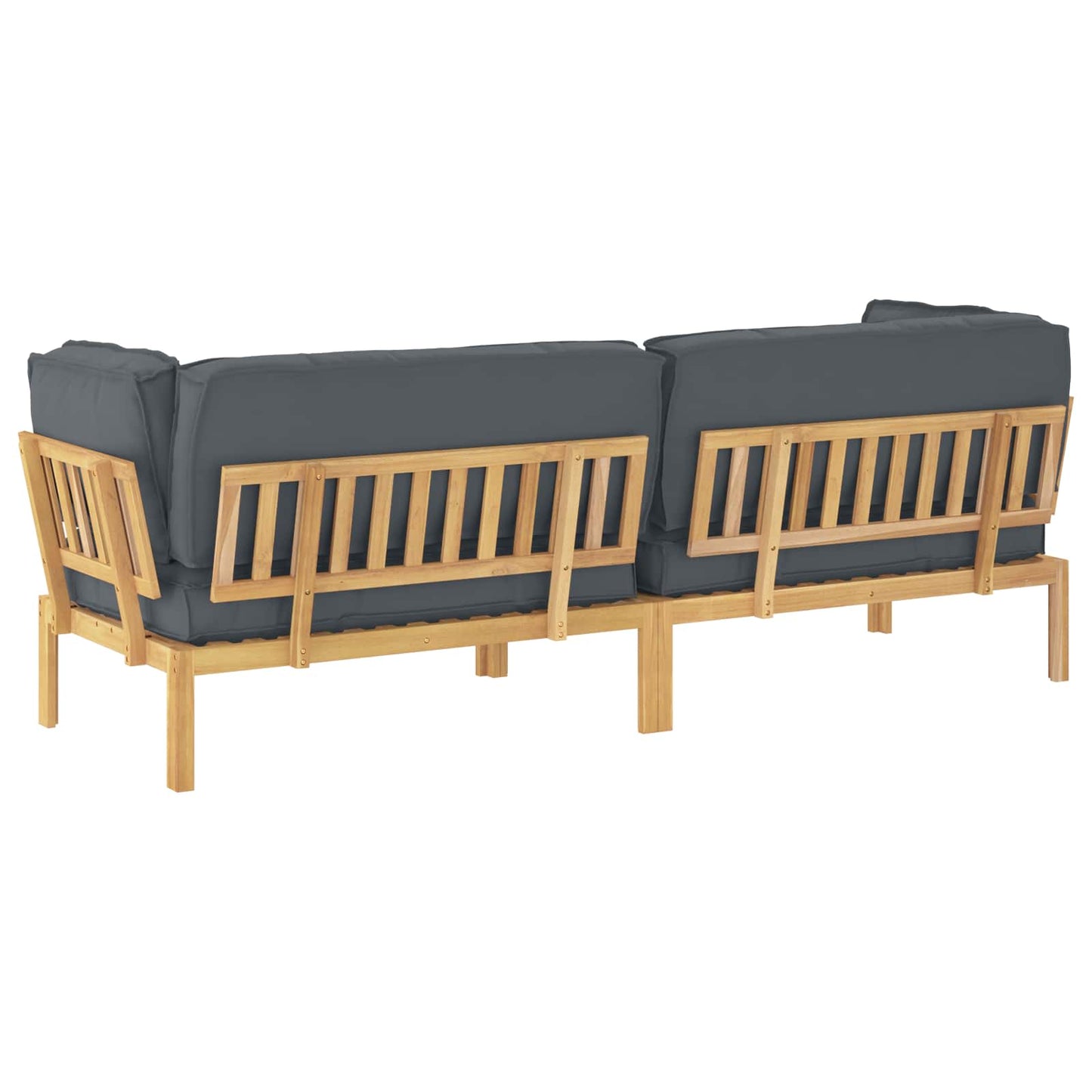 Bankstel met kussen Effen 2 pcs Antraciet Massief Acaciahout is nu te koop bij PeponiXL, paradijselijk wonen!