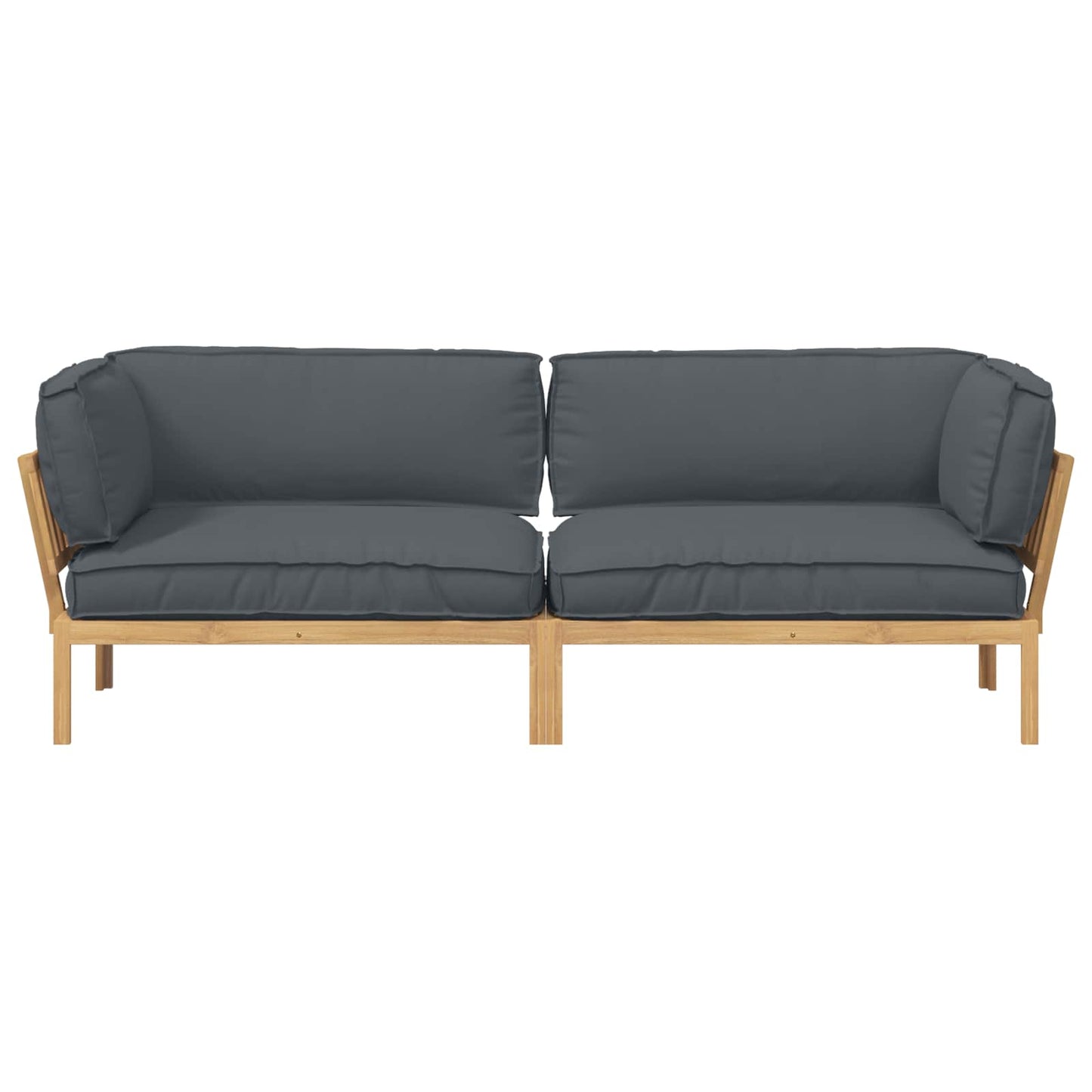 Bankstel met kussen Effen 2 pcs Antraciet Massief Acaciahout is nu te koop bij PeponiXL, paradijselijk wonen!