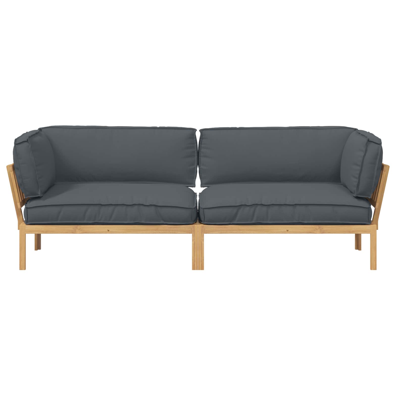 Bankstel met kussen Effen 2 pcs Antraciet Massief Acaciahout is nu te koop bij PeponiXL, paradijselijk wonen!