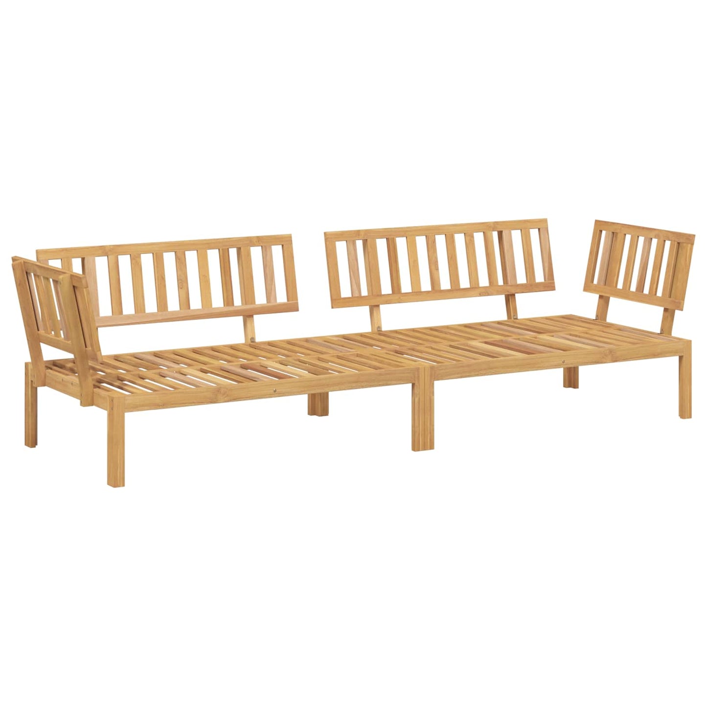 Bankstel met kussen Effen 2 pcs Beige Massief Acaciahout