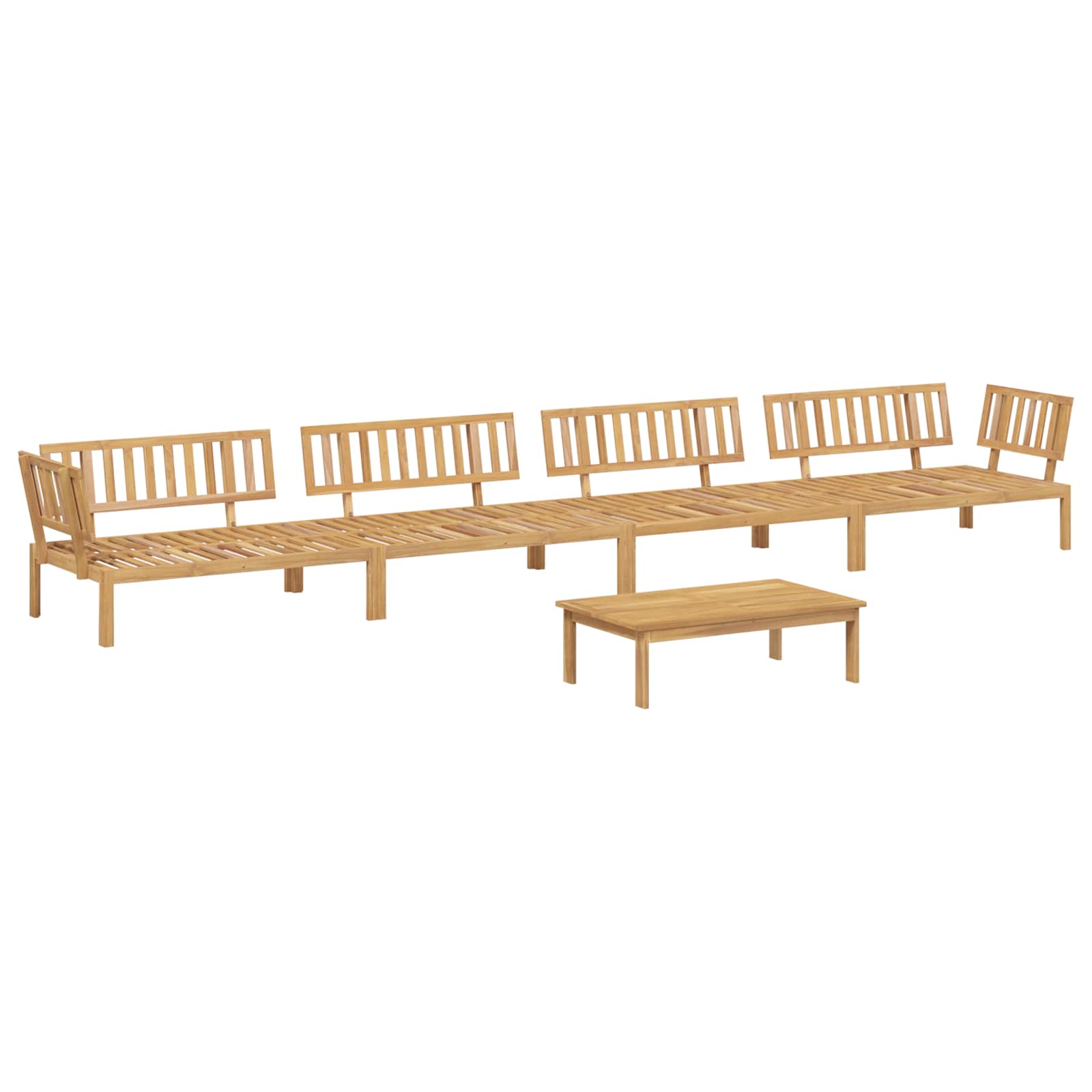 Bankstel met kussen Effen 5 pcs Antraciet Massief Acaciahout is nu te koop bij PeponiXL, paradijselijk wonen!