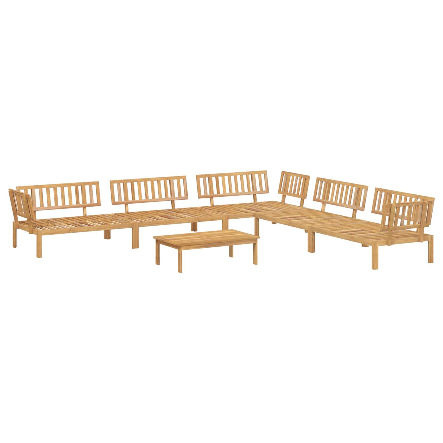 Bankstel met kussen Effen 6 pcs Antraciet Massief Acaciahout