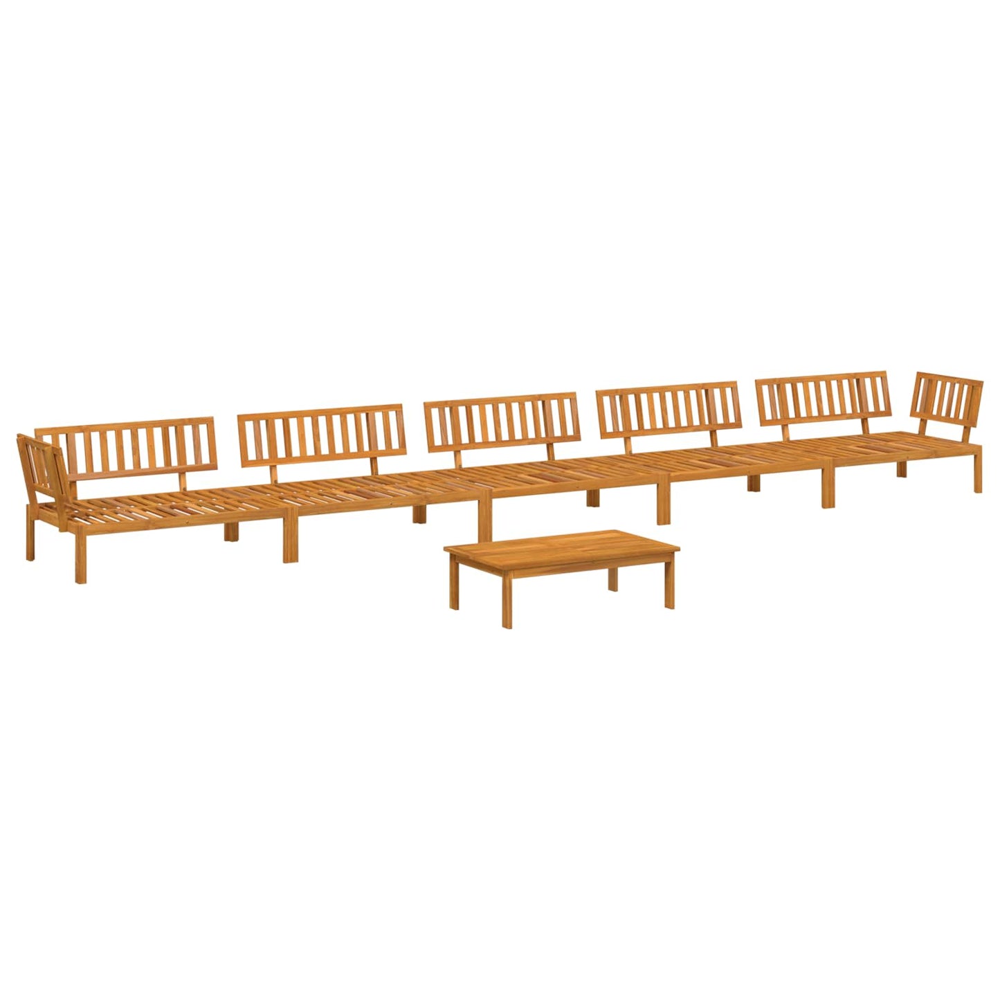 Bankstel met kussen Effen 6 pcs Antraciet Massief Acaciahout
