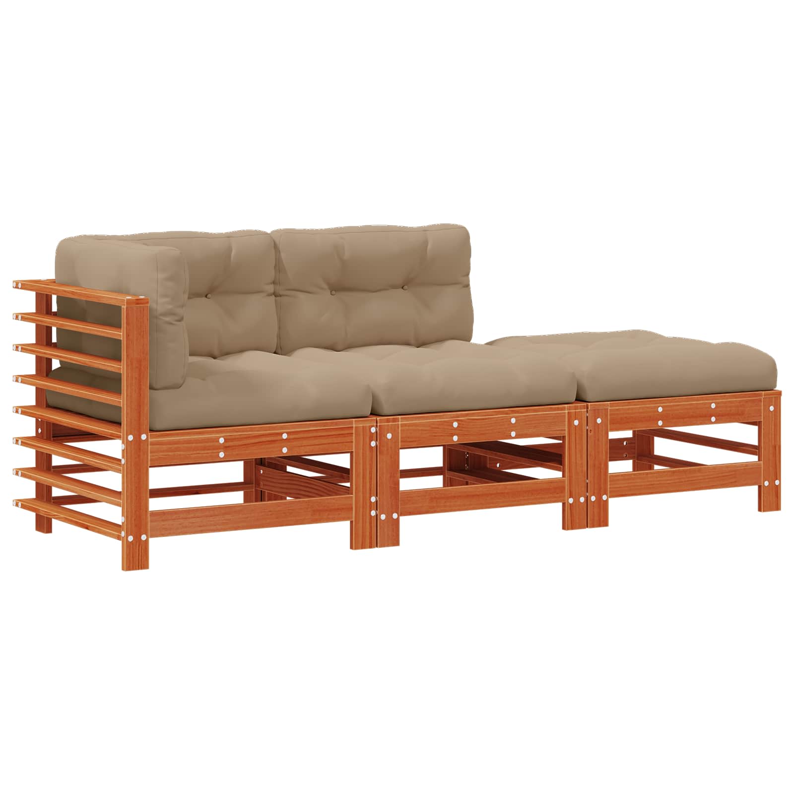 Tuin loungeset 3 pcs Wasbruin Massief grenenhout is nu te koop bij PeponiXL, paradijselijk wonen!