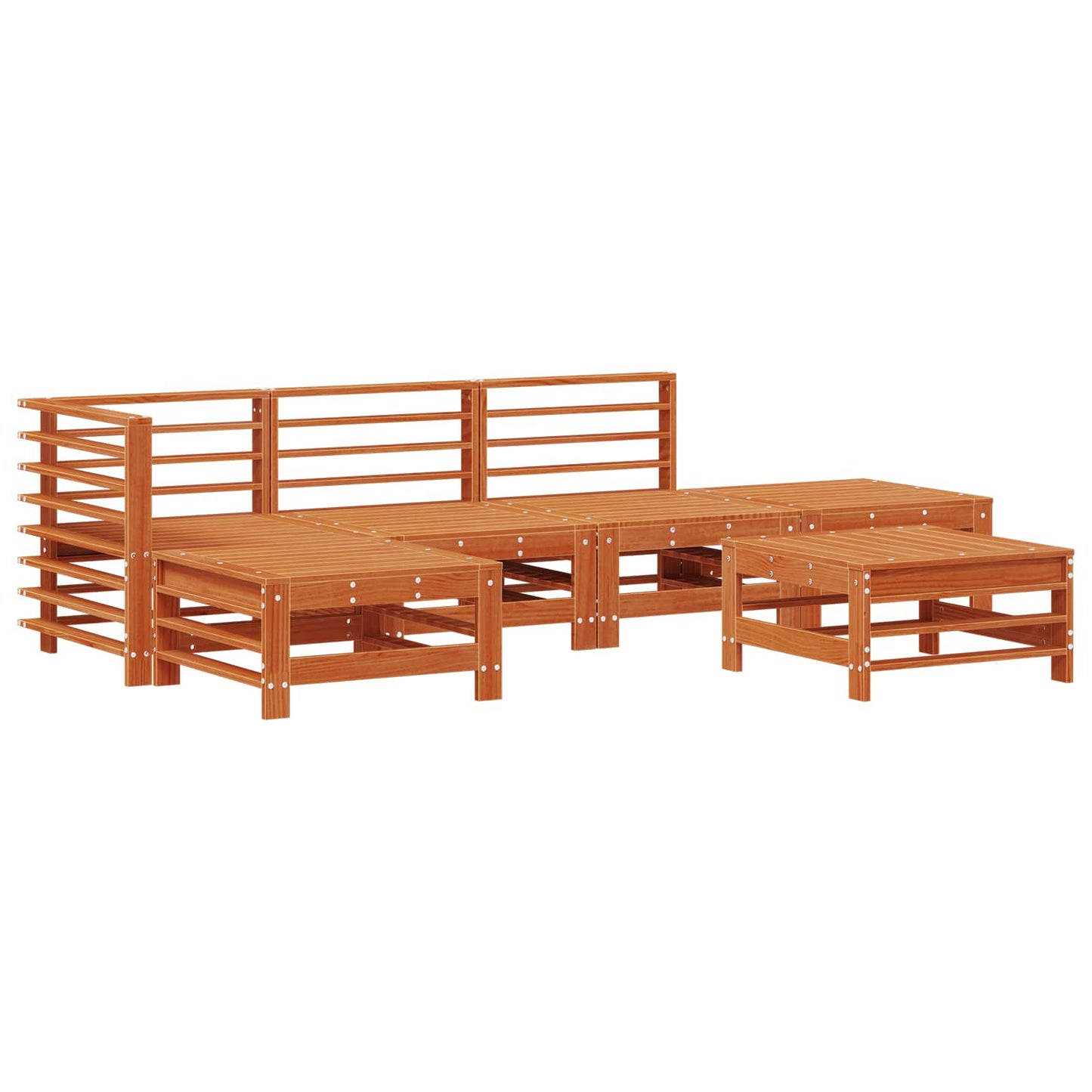 Tuin loungeset 6 pcs Wasbruin Massief grenenhout is nu te koop bij PeponiXL, paradijselijk wonen!