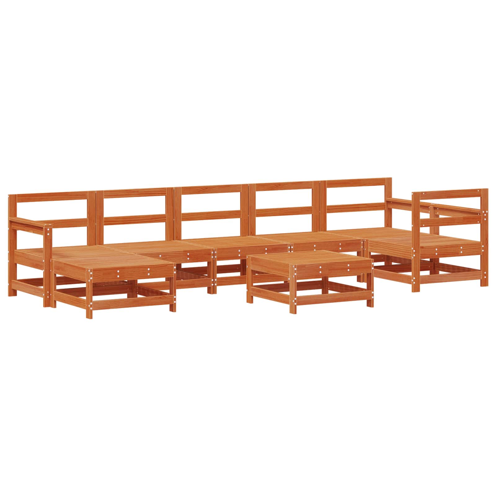 Tuin loungeset 8 pcs Wasbruin Massief grenenhout is nu te koop bij PeponiXL, paradijselijk wonen!