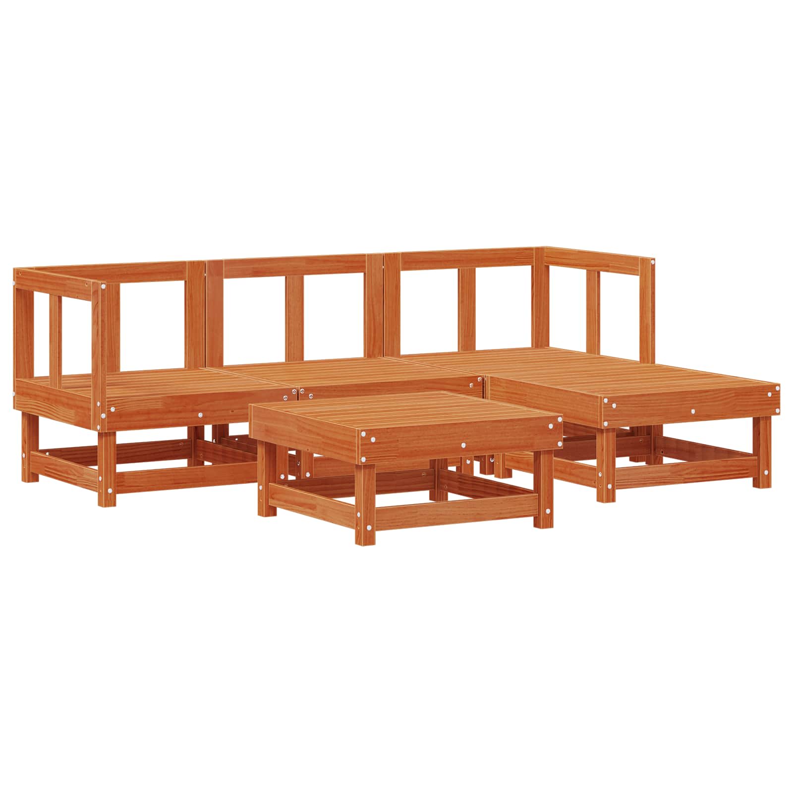 Tuin loungeset 5 pcs Waskleur Bruin Massief grenenhout is nu te koop bij PeponiXL, paradijselijk wonen!