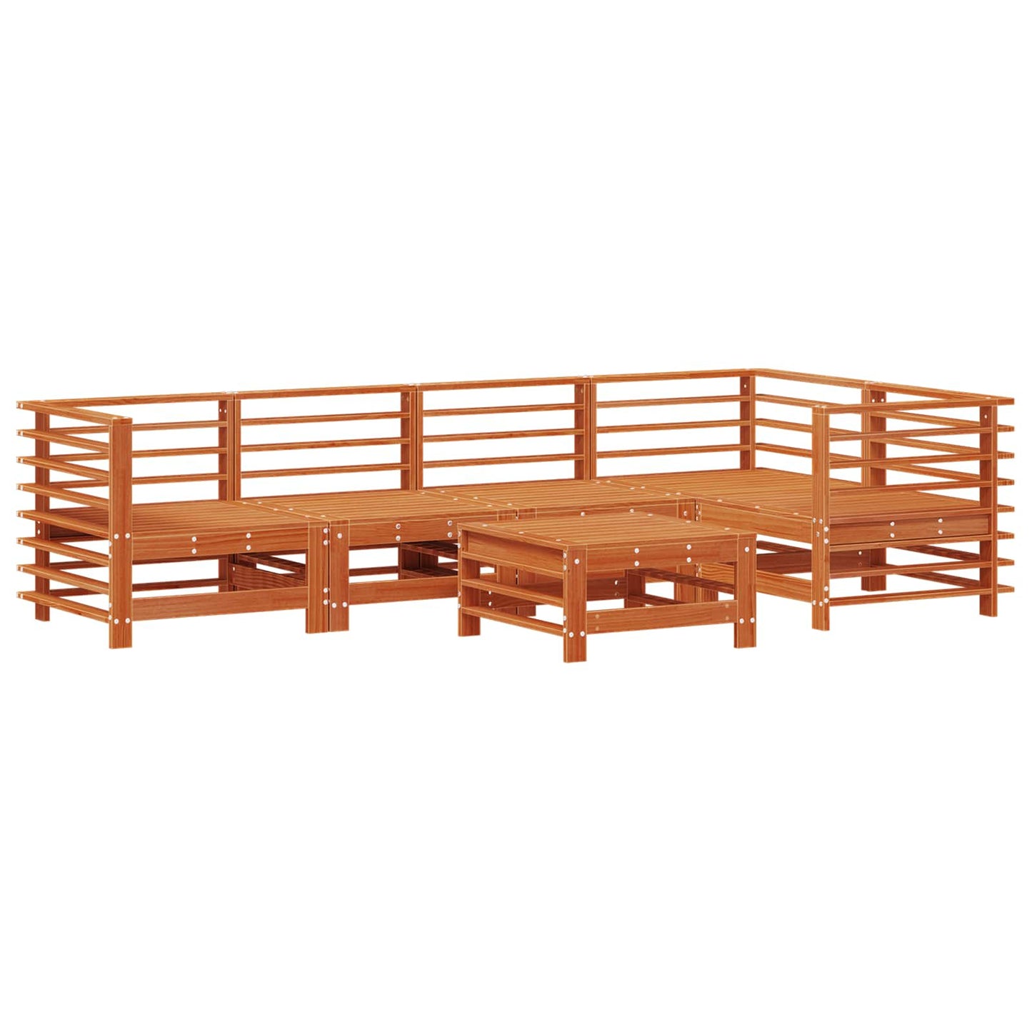 Tuin loungeset 6 pcs Wasbruin Massief grenenhout is nu te koop bij PeponiXL, paradijselijk wonen!