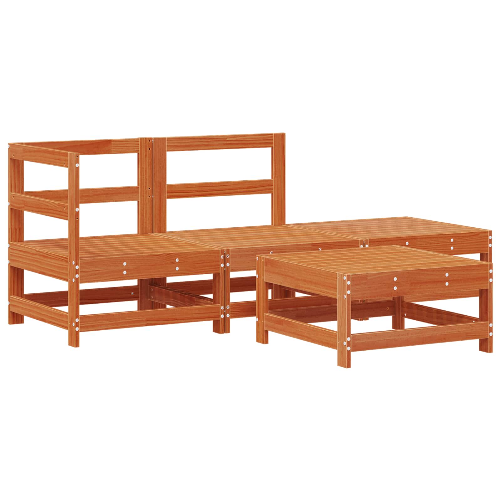 Tuin loungeset 4 pcs Wasbruin Massief grenenhout is nu te koop bij PeponiXL, paradijselijk wonen!