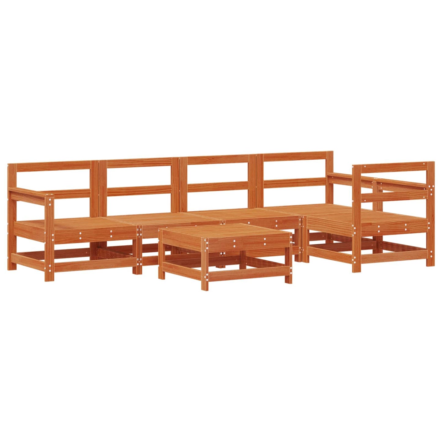 Tuin loungeset 6 pcs Wasbruin Massief grenenhout is nu te koop bij PeponiXL, paradijselijk wonen!