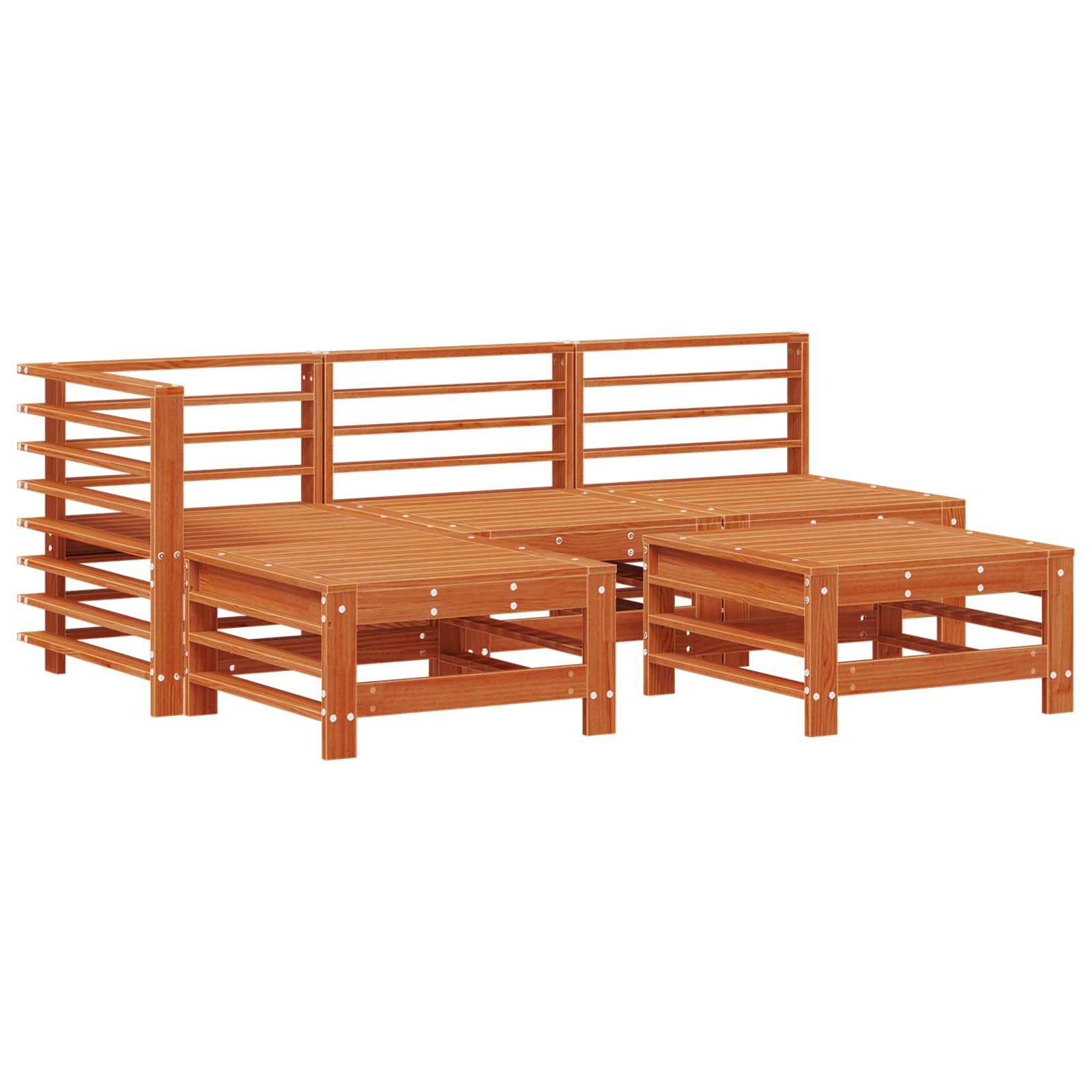 Tuin loungeset 5 pcs Wasbruin Massief grenenhout is nu te koop bij PeponiXL, paradijselijk wonen!