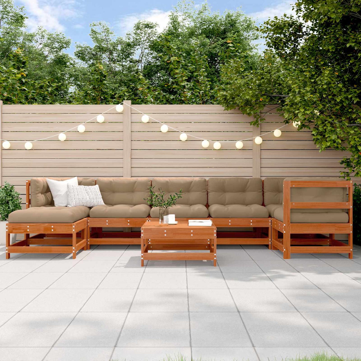 Tuin loungeset 8 pcs Waskleur Bruin Massief grenenhout is nu te koop bij PeponiXL, paradijselijk wonen!