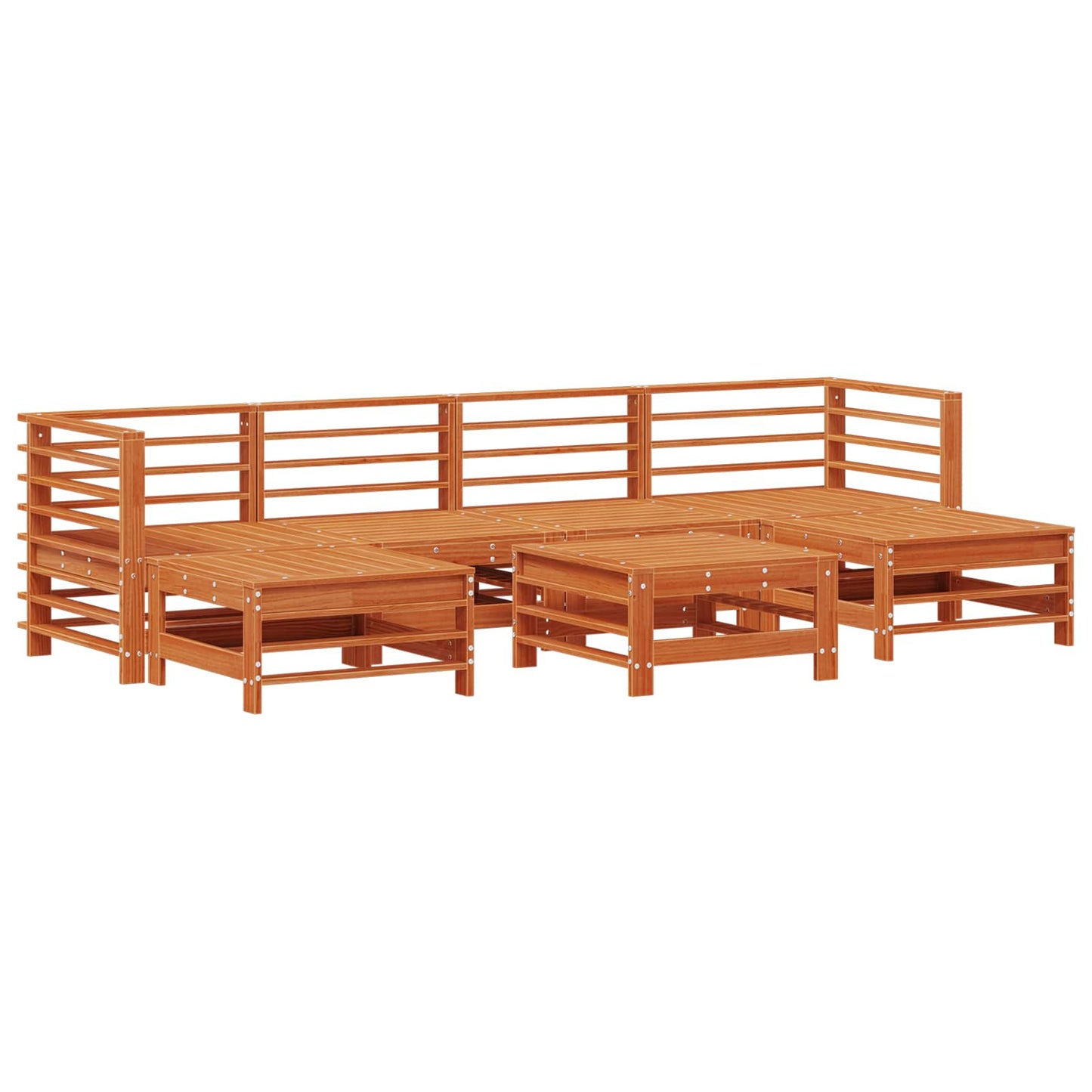 Tuin loungeset 7 pcs Wasbruin Massief grenenhout is nu te koop bij PeponiXL, paradijselijk wonen!
