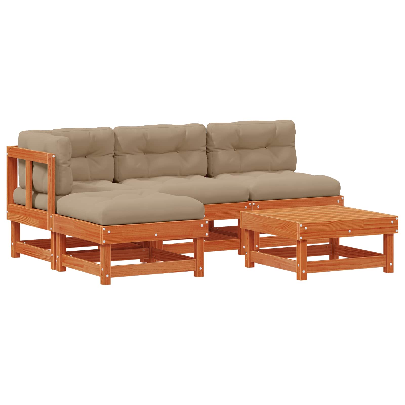 Tuin loungeset 13 pcs Wasbruin Massief grenenhout is nu te koop bij PeponiXL, paradijselijk wonen!