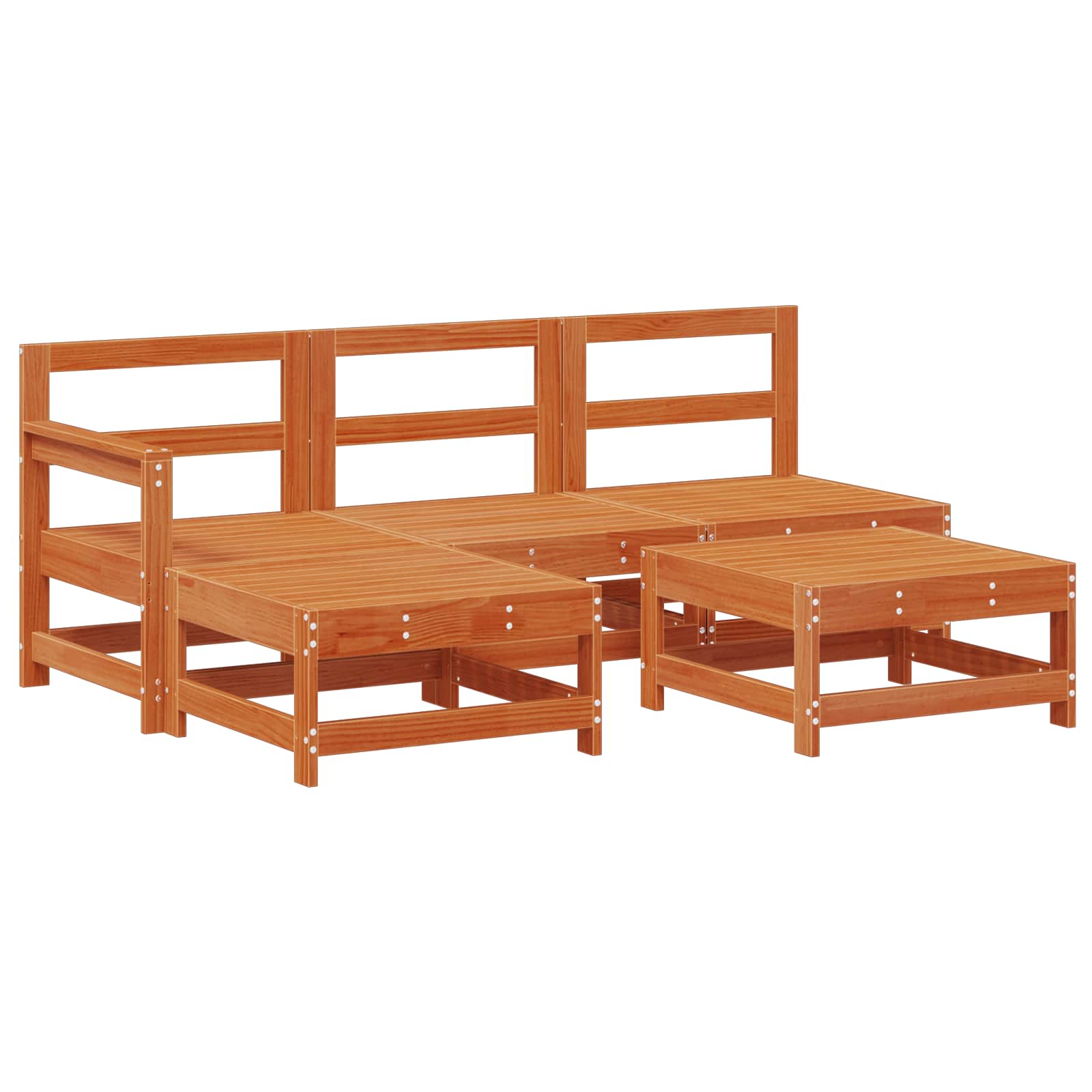 Tuin loungeset 5 pcs Wax Bruin Den Massief grenenhout is nu te koop bij PeponiXL, paradijselijk wonen!