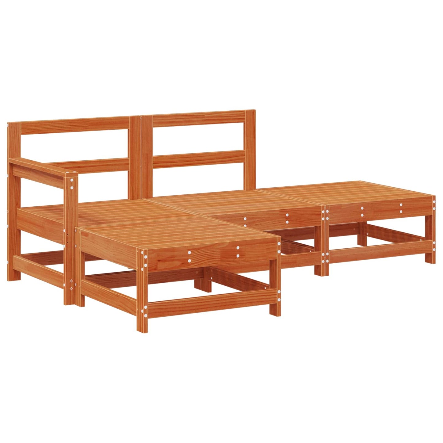 Tuin loungeset 4 pcs Wasbruin Massief grenenhout is nu te koop bij PeponiXL, paradijselijk wonen!