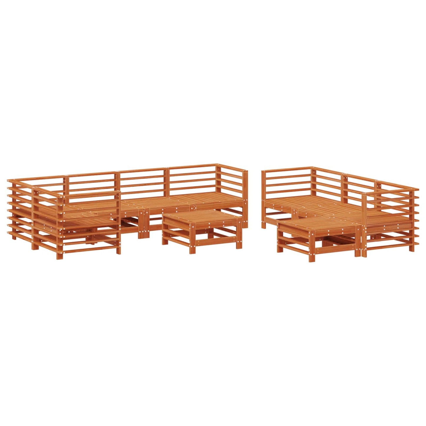Tuin loungeset 10 pcs Wasbruin Massief grenenhout is nu te koop bij PeponiXL, paradijselijk wonen!
