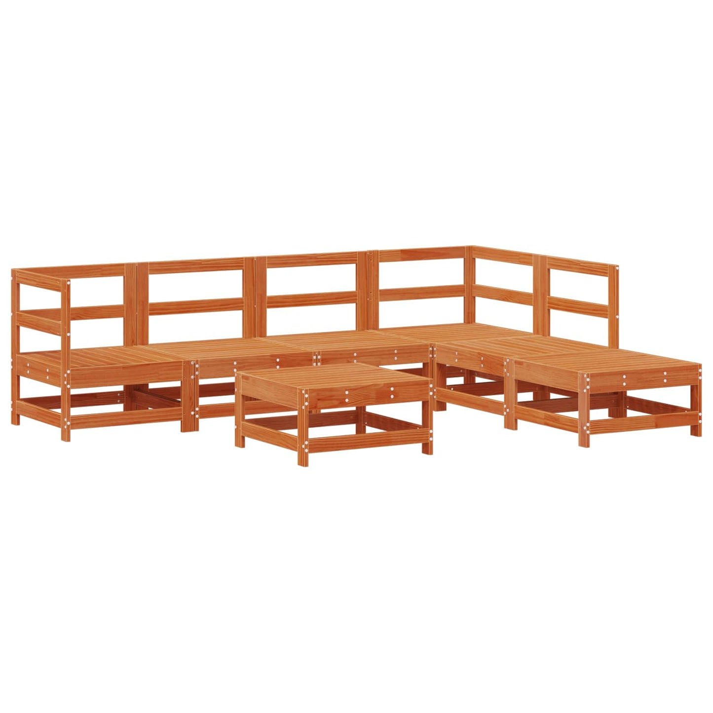 Tuin loungeset 7 pcs Wasbruin Massief grenenhout is nu te koop bij PeponiXL, paradijselijk wonen!