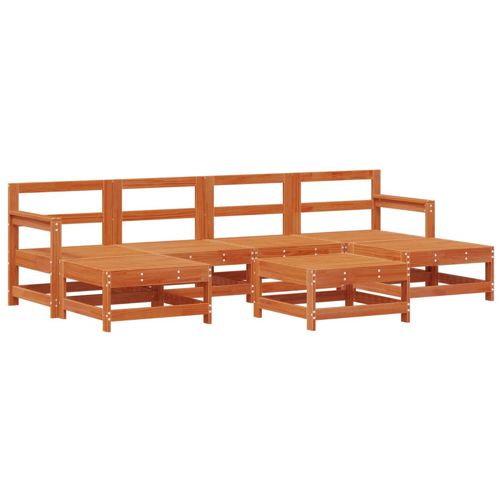 Tuin loungeset 6 pcs Waskleur Bruin Massief grenenhout is nu te koop bij PeponiXL, paradijselijk wonen!
