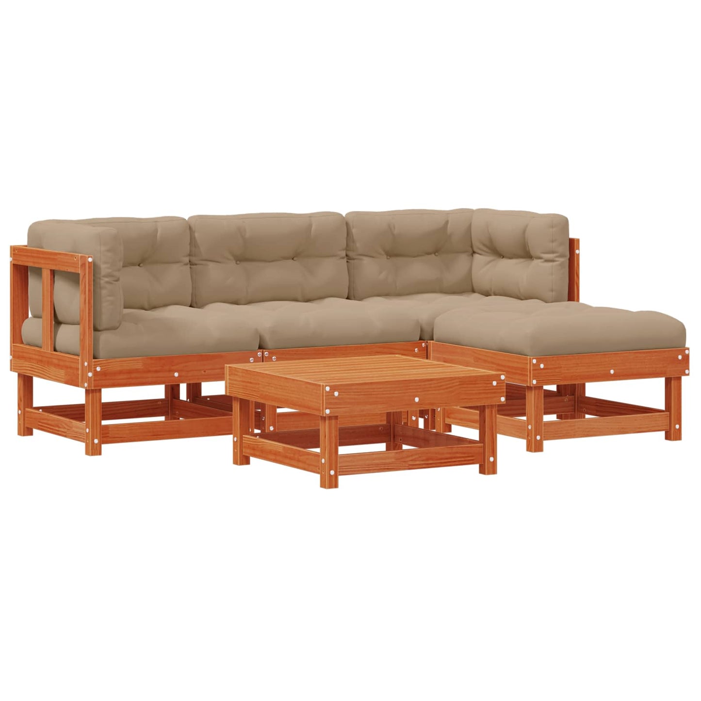 Tuin loungeset 15 pcs Wasbruin Massief grenenhout is nu te koop bij PeponiXL, paradijselijk wonen!