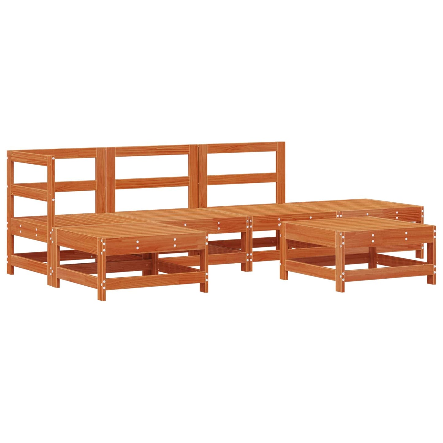 Tuin loungeset 5 pcs Wax Bruin Den Massief grenenhout is nu te koop bij PeponiXL, paradijselijk wonen!