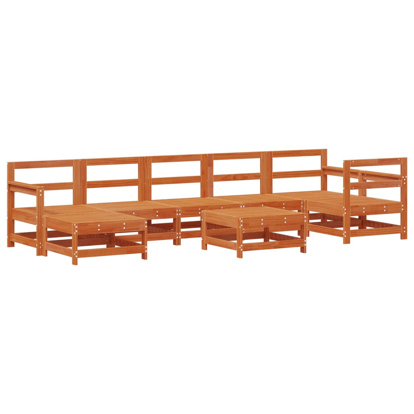 Tuin loungeset 8 pcs Wax Bruin Den Massief grenenhout is nu te koop bij PeponiXL, paradijselijk wonen!