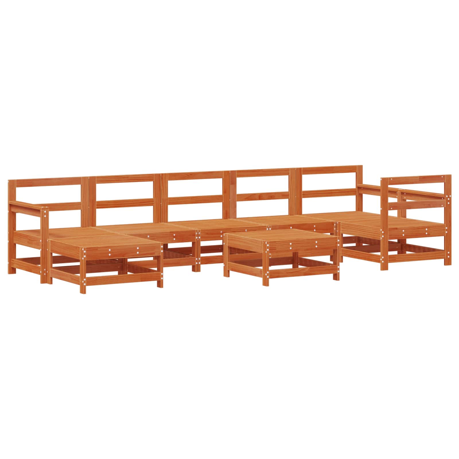 Tuin loungeset 8 pcs Wax Bruin Den Massief grenenhout is nu te koop bij PeponiXL, paradijselijk wonen!