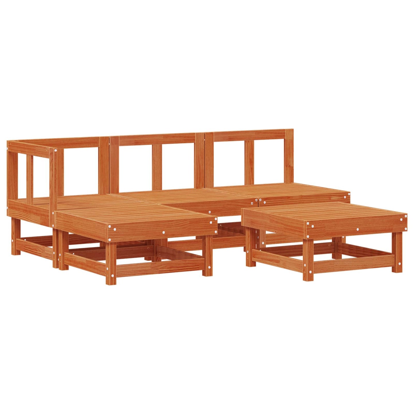 Tuin loungeset 5 pcs Wasbruin Massief grenenhout is nu te koop bij PeponiXL, paradijselijk wonen!