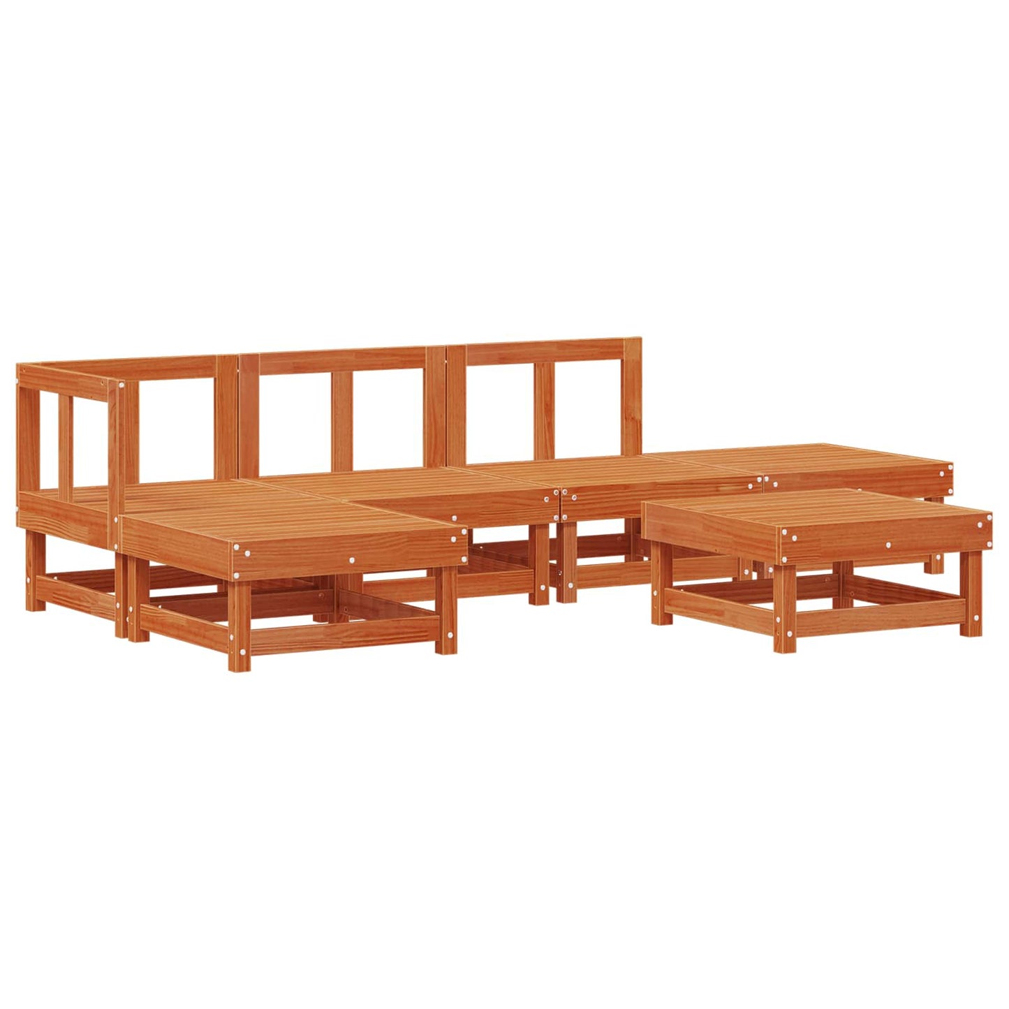 Tuin loungeset 6 pcs Wasbruin Massief grenenhout is nu te koop bij PeponiXL, paradijselijk wonen!