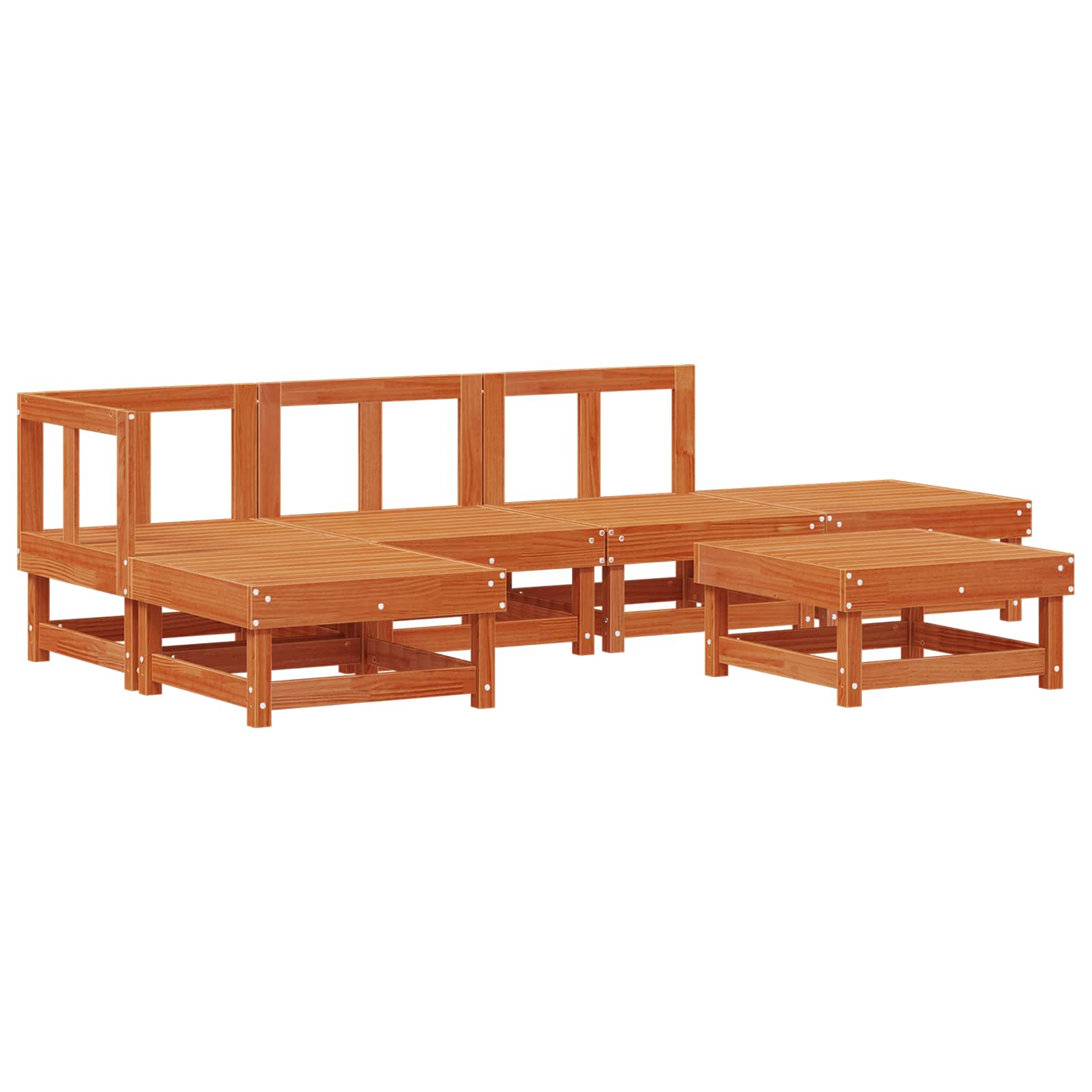 Tuin loungeset 6 pcs Wasbruin Massief grenenhout is nu te koop bij PeponiXL, paradijselijk wonen!