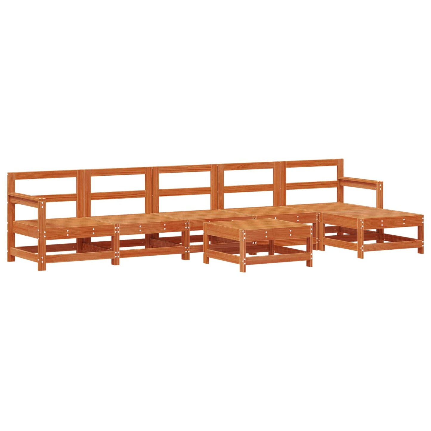 Tuin loungeset 6 pcs Wasbruin Massief grenenhout is nu te koop bij PeponiXL, paradijselijk wonen!