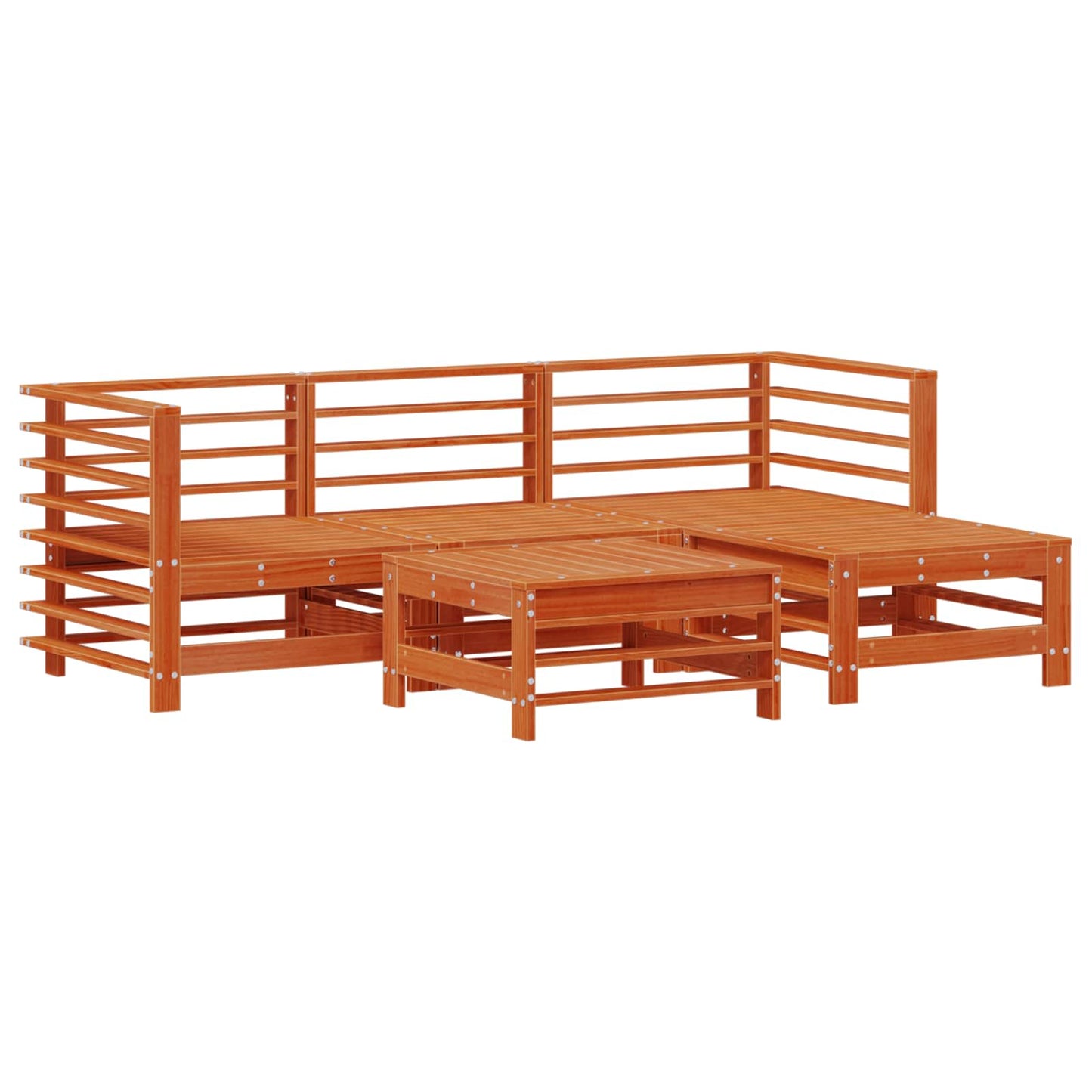 Tuin loungeset 5 pcs Wasbruin Massief grenenhout is nu te koop bij PeponiXL, paradijselijk wonen!