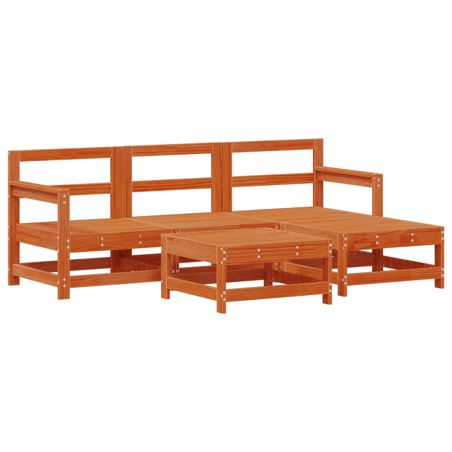 Tuin loungeset 5 pcs Wax Bruin Den Massief grenenhout is nu te koop bij PeponiXL, paradijselijk wonen!