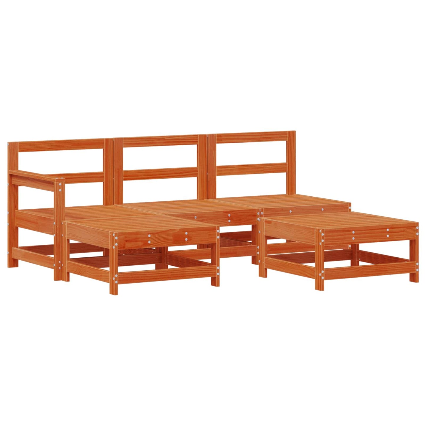 Tuin loungeset 5 pcs Wasbruin Massief grenenhout is nu te koop bij PeponiXL, paradijselijk wonen!